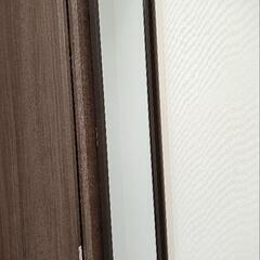 ニトリ 高さが調整可能なドア掛けミラー 幅28cm 高さ120cm(ダークブラウン)の画像