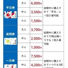 18時まで限定値下げ可能！！通常1日券1枚7500円を2枚セットの画像