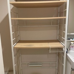 ラック　白フレーム×木目調板