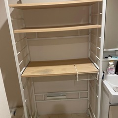 ラック　白フレーム×木目調板の画像
