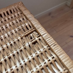 ラタン収納ボックス（フタ付き）の画像