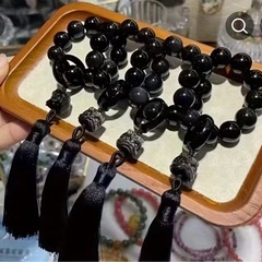 ★新品　送料無料★黒数珠20cmの画像