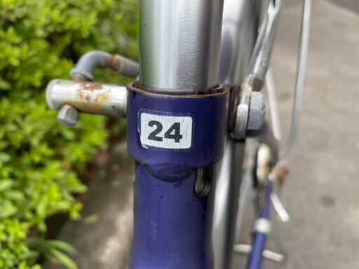 自転車　No.382　ブルー　24インチ　6段切替　LEDライト　【リサイクルショップどりーむ天保山】