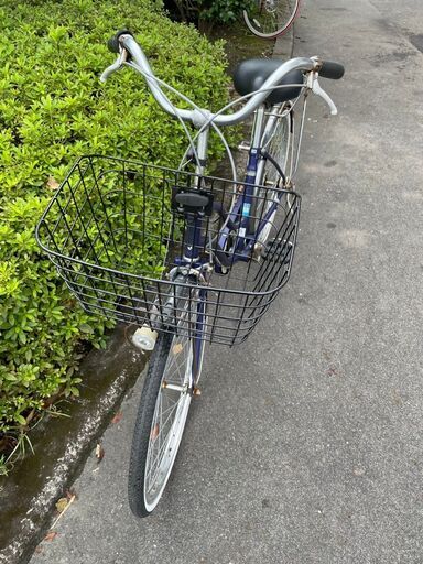 自転車　No.382　ブルー　24インチ　6段切替　LEDライト　【リサイクルショップどりーむ天保山】