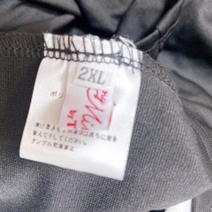 黒とグレーのVネック半袖ワンピース 2XLの画像