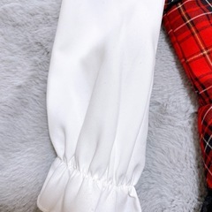 チェック柄ワンピース ブラウスセット 95cmの画像