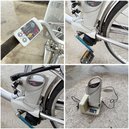 電動自転車 26インチ 3段変速 LEDライト パナソニック ViVi 電動ハイブリッド自転車 バッテリー2本付き