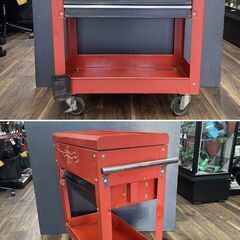 【引き取り限定】【中古】道具箱 工具箱 Mechanic Cart ツールワゴン ※サイズ(ハンドル部除く):H84cm×W70cm×D36.5cm 【久留米上津BP店】の画像