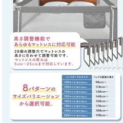 ベッドガード　ベッドフェンス　サイドガード　サイドフェンス　ダブルベッド　赤ちゃんの画像
