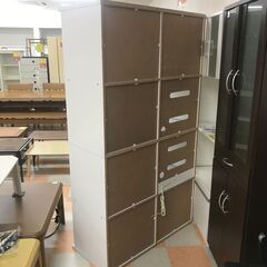 【ｼﾞｬﾝｸﾞﾙｼﾞｬﾝｸﾞﾙ金沢店】  食器棚 木目調/ﾎﾜｲﾄ W100×D47×H180 クリーニング済み												の画像