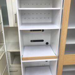 【ｼﾞｬﾝｸﾞﾙｼﾞｬﾝｸﾞﾙ金沢店】  食器棚 木目調/ﾎﾜｲﾄ W100×D47×H180 クリーニング済み												の画像
