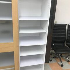 【ｼﾞｬﾝｸﾞﾙｼﾞｬﾝｸﾞﾙ金沢店】  食器棚 木目調/ﾎﾜｲﾄ W100×D47×H180 クリーニング済み												の画像