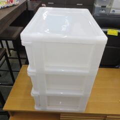 3段プラチェスト キャスター付き 幅53cm ホワイト チェスト タンス 衣類収納 衣装ケース 札幌 北20条店の画像