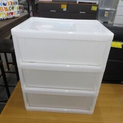 3段プラチェスト キャスター付き 幅53cm ホワイト チェスト タンス 衣類収納 衣装ケース 札幌 北20条店の画像