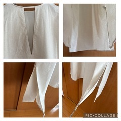 ノースリーブ ワンピース キャンバス地 薄手 ロングワンピ 両サイドスリット入りの画像