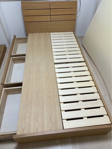 20%値引きしました！ベットフレーム引き出し付き　美品