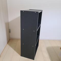 3段カラーボックス木目黒の画像