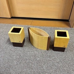 和風飾り棚2個・ペン立て3個　5個セットの画像