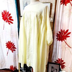 新品未使用、タグ付 定価4,800円。OMNES(オムネス) コットン100％、極上のフワフワ感ワンピース。いかがでしょうか？の画像
