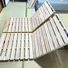 【美品】三つ折りすのこマット　セミダブルの画像