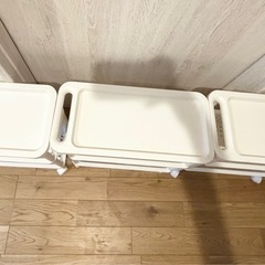 3段ローリングカート　3点セット　ホワイト　ワゴンの画像
