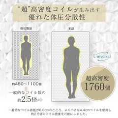 【美品】マットレス ダブル ポケットコイル 硬め ポケットコイルマットレス の画像