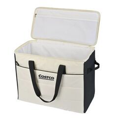 【配送可】コストコ 2025年新作クーラーバッグ キルト生地 たっぷり入る 保冷バッグ COSTCO クーラーボックス 買い物旅行アウトドアキャンプスポーツ フロントポケット付き 大容量 ワインホルダーの画像