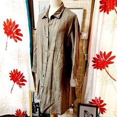 UNITED ARROWS(ユナイテッドアローズ) リネンたっぷり。涼やかな着心地とラフな雰囲気が素晴らしいシャツワンピース、いかがでしょうか？の画像