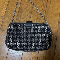 ZARA ツイード ミニショルダーバッグの画像
