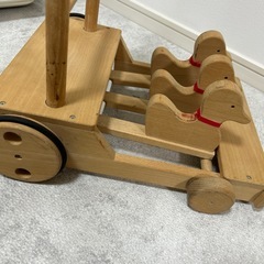 カタカタ　手押し車　木製　アヒルの画像