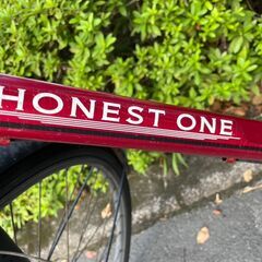 自転車　No.383　シティサイクル　27インチ　レッド　6段切替　LEDオートライト　【リサイクルショップどりーむ天保山】の画像