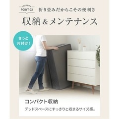 SD高反発×消臭 竹炭入りマットレス 3つ折りタイプ 厚さ10cm（ゼミダブル） の画像