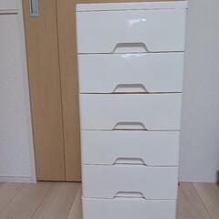 収納キャビネット6段　プラスチック　キャスター付き　新品未使用　収納棚　の画像