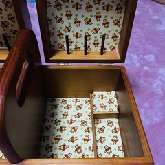 木製の裁縫箱の画像