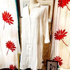 GU リネン100％ ざっくりゆるりと着られるシャツワンピース、いかがでしょうか？の画像