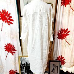 GU リネン100％ ざっくりゆるりと着られるシャツワンピース、いかがでしょうか？の画像