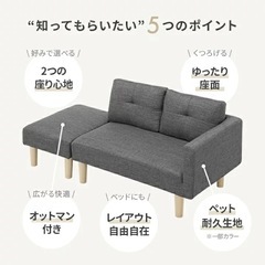 8月末まで【3人掛け】オットマン付きソファの画像