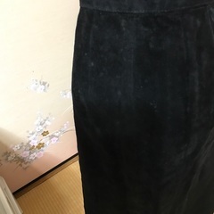 豚革　スカート　L  黒の画像