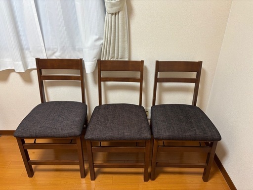 折りたたみダイニングチェア3脚セット
