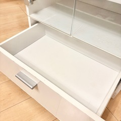 ★無料★ 白 ホワイト 食器棚 棚 キャビネット 本棚 コレクションケースの画像