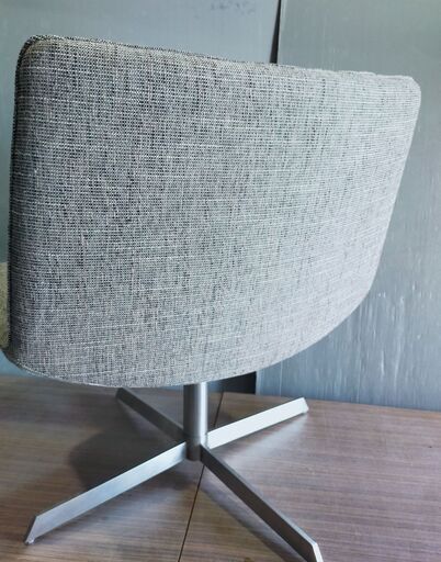 回転式 ラウンジチェア 布製 ソファ 一人掛け パーソナルチェア 幅71cm