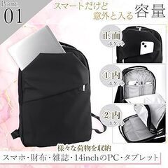 【新品未使用】レディースリュック スマート設計 軽量 おしゃれ ビジネス 撥水 通勤 PC 通気性 大人の画像