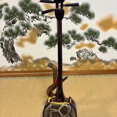 沖縄三線！新品！黒木！上質黒檀！真壁型 ！本蛇皮　本張り【一枚張り】②の画像