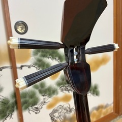 沖縄三線！新品！黒木！上質黒檀！真壁型 ！本蛇皮　本張り【一枚張り】②の画像