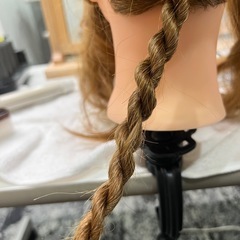 人毛100% ヘッド　クランプ　ヘアセット　スタンド　マネキン　の画像