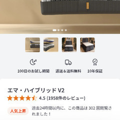 夏の感謝セール！【79000円⇒38000円】札幌市近郊にお住まいの方限定！送料無料！エマ・スリープ エマ・ハイブリッドV2 セミダブルの画像