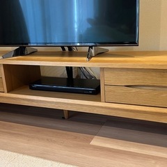 unico シグネ テレビボード 幅160cm ナチュラル｜北欧テイスト・美品の画像
