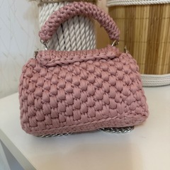 デニムぽこぽこ編みショルダーバッグ♡の画像