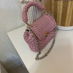 デニムぽこぽこ編みショルダーバッグ♡の画像