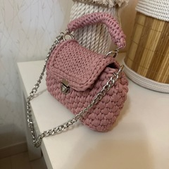 デニムぽこぽこ編みショルダーバッグ♡の画像